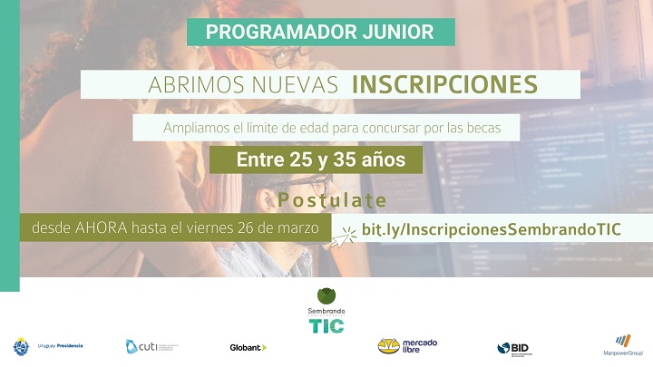 Sembrando TIC: nuevo período de inscripciones para personas entre 25 y 35 años