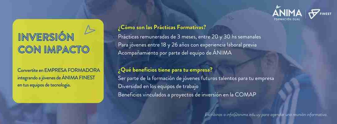 ¿Tu empresa quiere ser Formadora y acompañar a un estudiante de ÁNIMA?